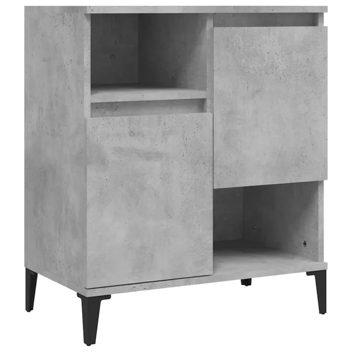 vidaXL Aparador de madera contrachapada gris hormigón 60x35x70 cm (11)