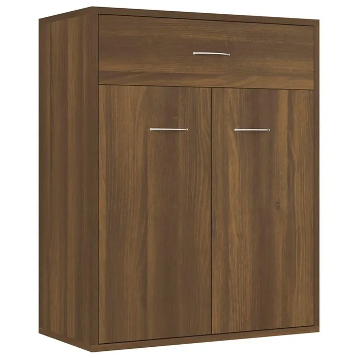 vidaXL Aparador de madera contrachapada marrón roble 60x30x75 cm
