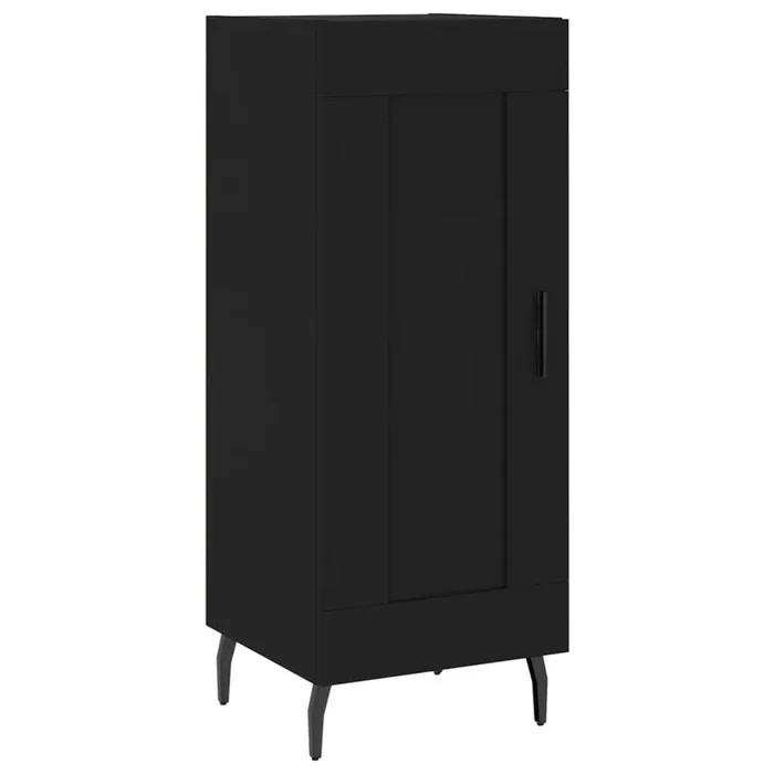 vidaXL Aparador de madera contrachapada negro 34,5x34x90 cm (2)