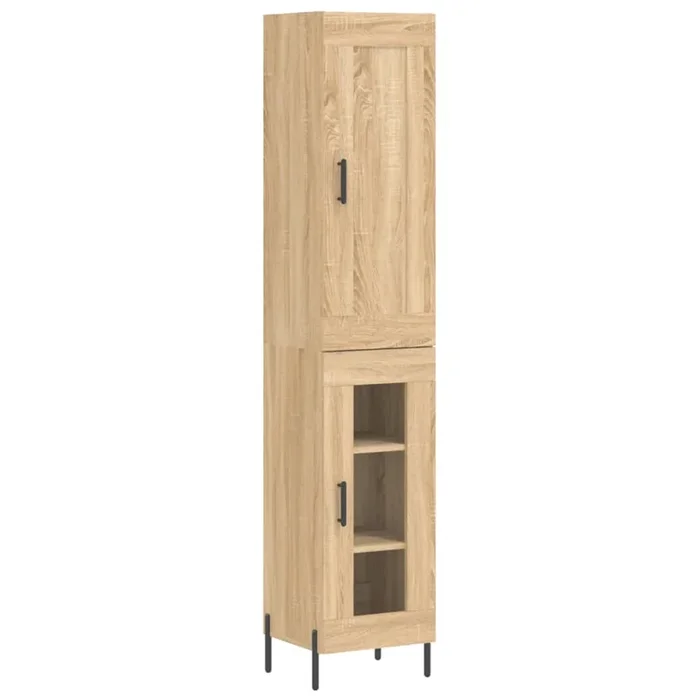 vidaXL Aparador de madera contrachapada roble Sonoma 34,5x34x180 cm (14)
