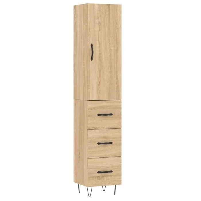 vidaXL Aparador de madera contrachapada roble Sonoma 34,5x34x180 cm (38)
