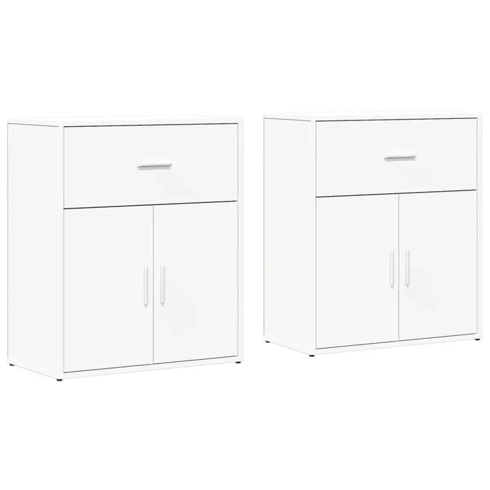 vidaXL Aparador de madera de ingeniería 2 uds blanco 60x31x70 cm (3)