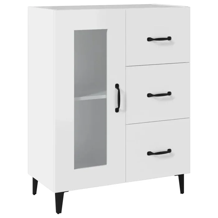 vidaXL Aparador de madera de ingeniería blanco 69,5x34x90 cm (10)