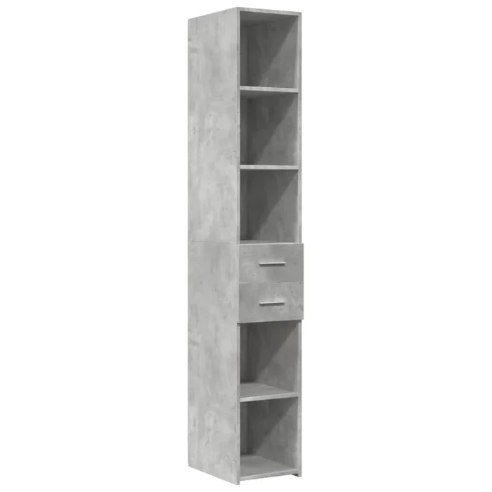 vidaXL Aparador de madera de ingeniería gris hormigón 30×42,5×185 cm (2)