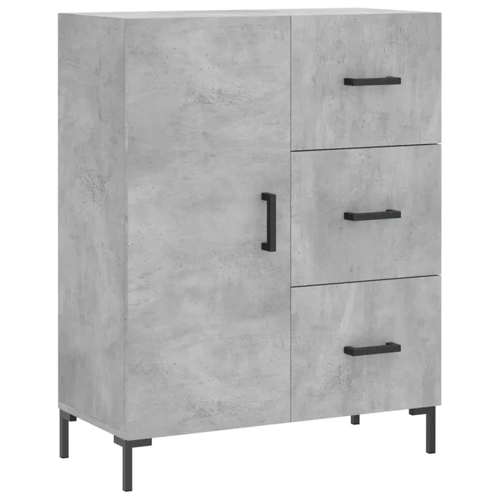 vidaXL Aparador de madera de ingeniería gris hormigón 69,5x34x90 cm (37)