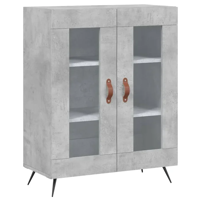 vidaXL Aparador de madera de ingeniería gris hormigón 69,5x34x90 cm (51)