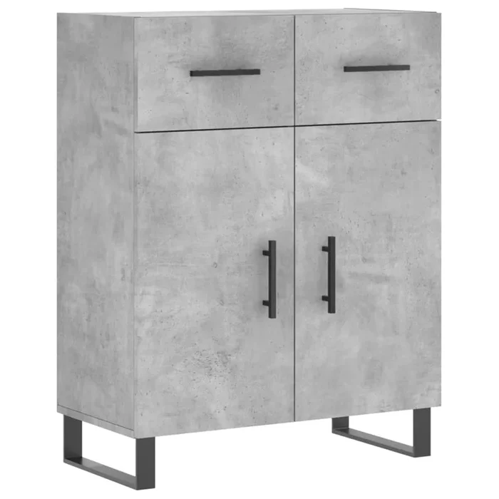 vidaXL Aparador de madera de ingeniería gris hormigón 69,5x34x90 cm (59)
