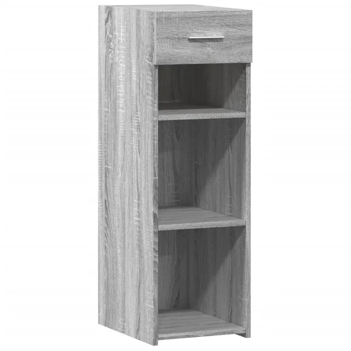 vidaXL Aparador de madera de ingeniería gris Sonoma 30×42,5×93 cm (2)
