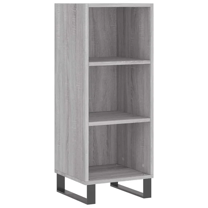 vidaXL Aparador de madera de ingeniería gris Sonoma 34,5×32,5×90 cm (4)