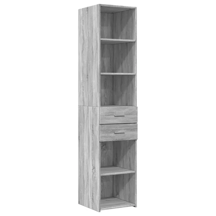 vidaXL Aparador de madera de ingeniería gris Sonoma 40×42,5×185 cm (2)