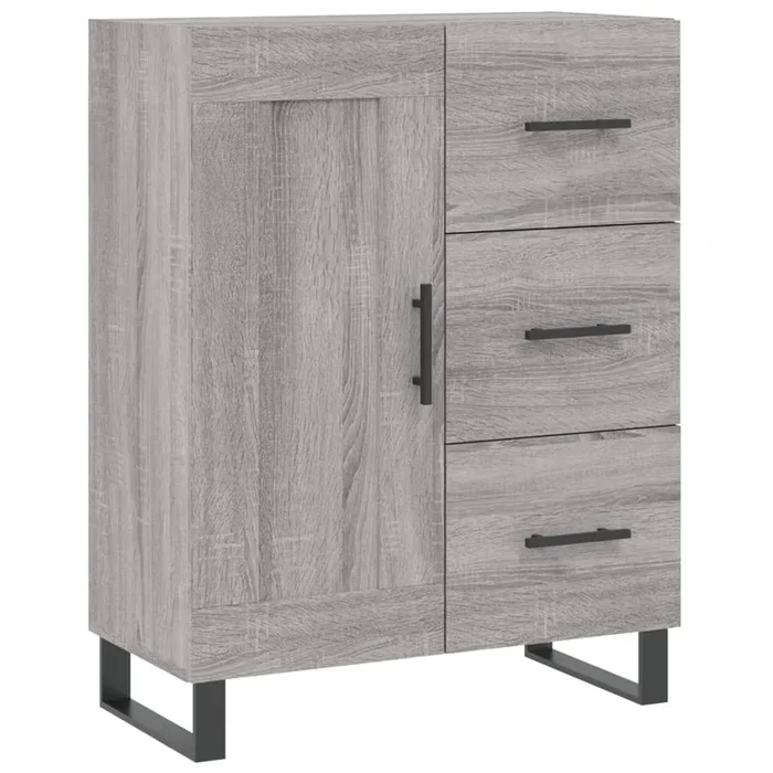 vidaXL Aparador de madera de ingeniería gris Sonoma 69,5x34x90 cm (37)