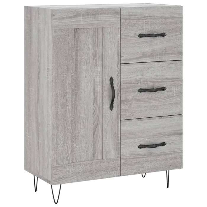 vidaXL Aparador de madera de ingeniería gris Sonoma 69,5x34x90 cm (46)