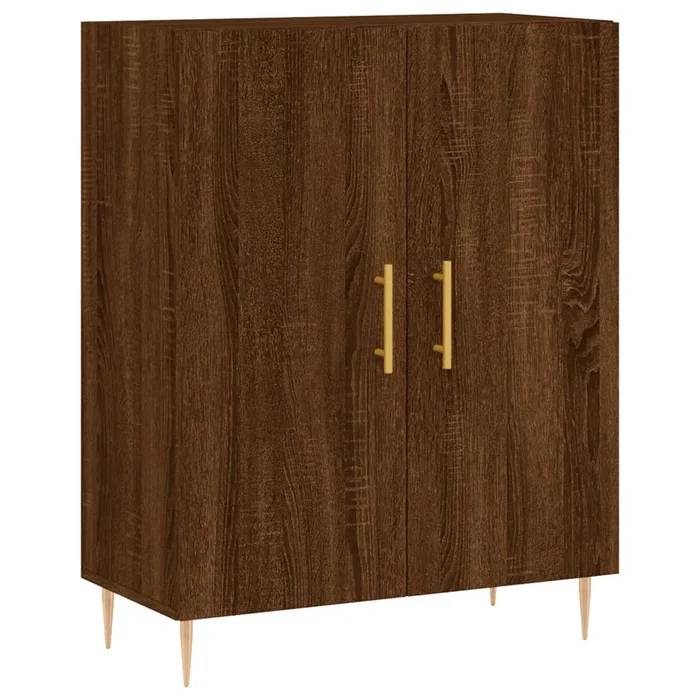 vidaXL Aparador de madera de ingeniería marrón roble 69,5x34x90 cm (18)