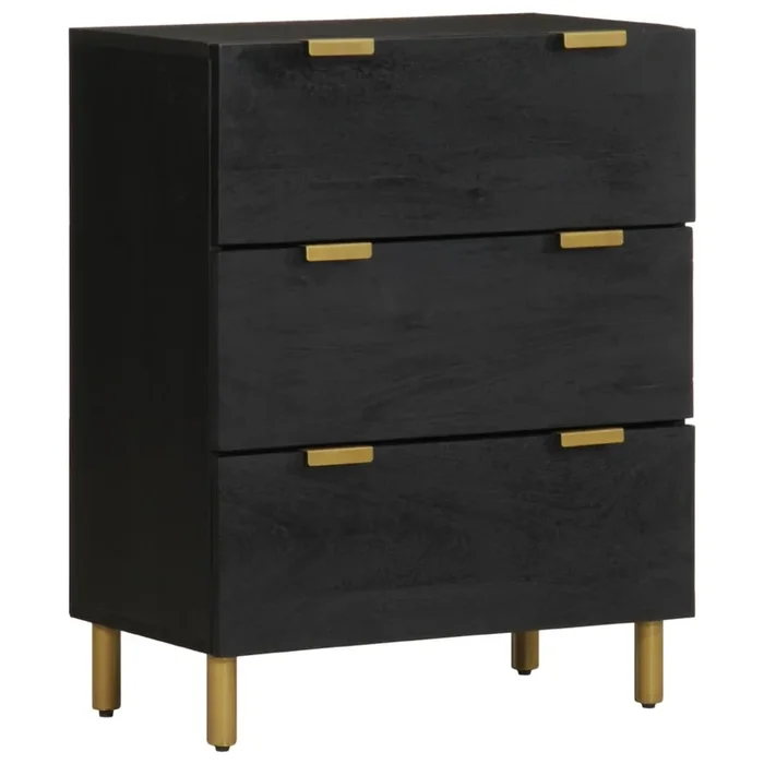 vidaXL Aparador de madera de ingeniería negro 60x33x75 cm (4)