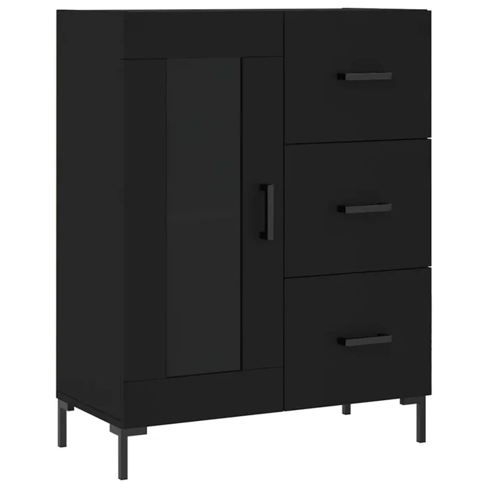 vidaXL Aparador de madera de ingeniería negro 69,5x34x90 cm (2)