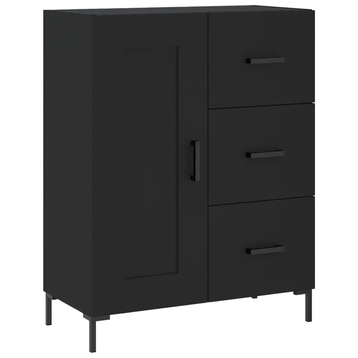 vidaXL Aparador de madera de ingeniería negro 69,5x34x90 cm (8)