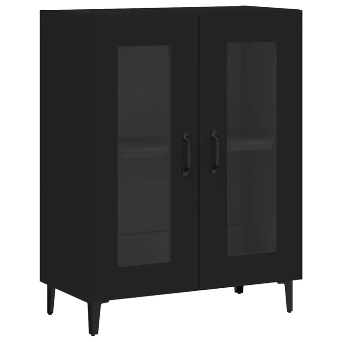 vidaXL Aparador de madera de ingeniería negro 69,5x34x90 cm