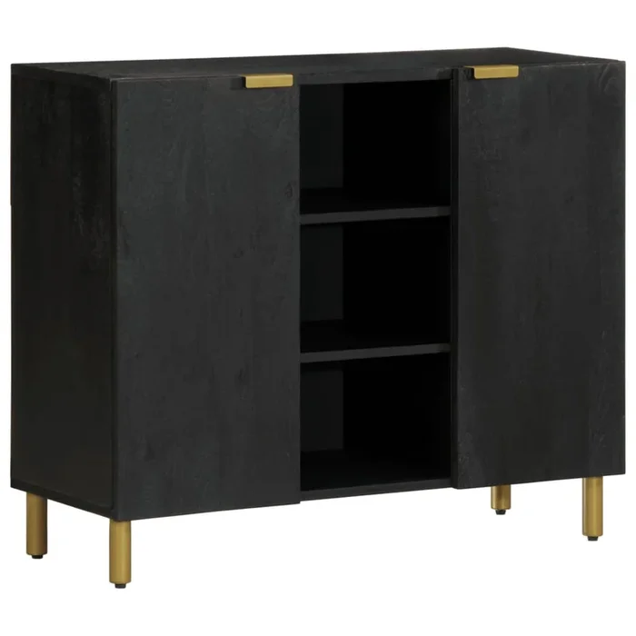 vidaXL Aparador de madera de ingeniería negro 90x33x75 cm