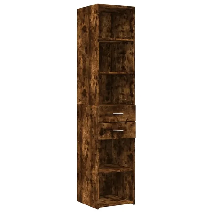 vidaXL Aparador de madera de ingeniería roble ahumado 40×42,5×185 cm