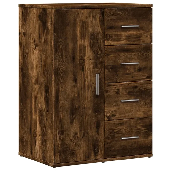 vidaXL Aparador de madera de ingeniería roble ahumado 59x39x80 cm
