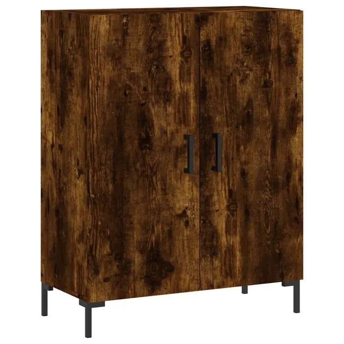 vidaXL Aparador de madera de ingeniería roble ahumado 69,5x34x90 cm (32)