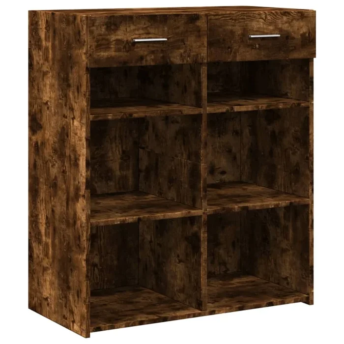 vidaXL Aparador de madera de ingeniería roble ahumado 80×42,5×93 cm