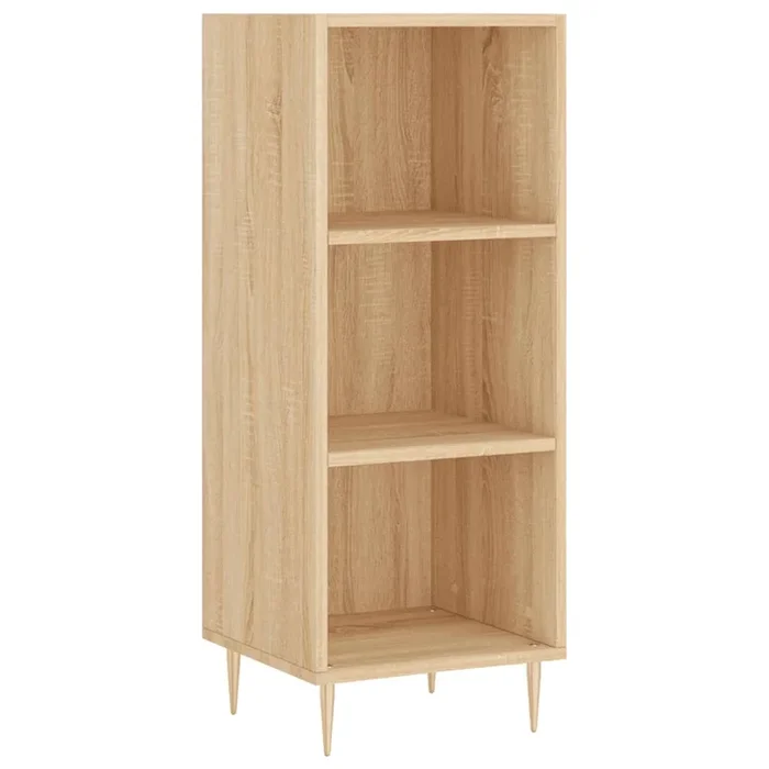 vidaXL Aparador de madera de ingeniería roble Sonoma 34,5×32,5×90 cm (4)