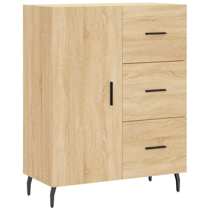 vidaXL Aparador de madera de ingeniería roble Sonoma 69,5x34x90 cm (7)