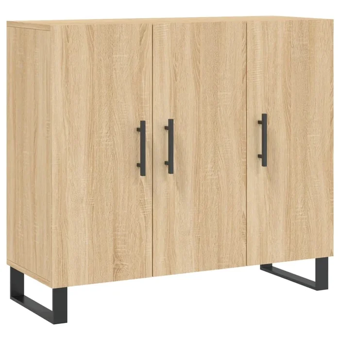vidaXL Aparador de madera de ingeniería roble Sonoma 90x34x80 cm (8)
