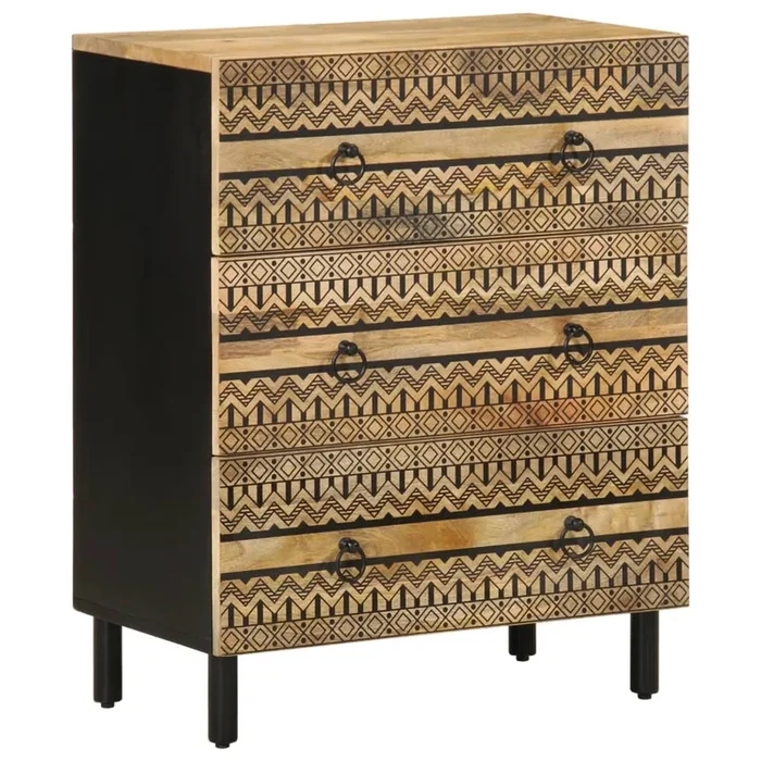 vidaXL Aparador de madera maciza de mango rugosa 60×33,5×75 cm