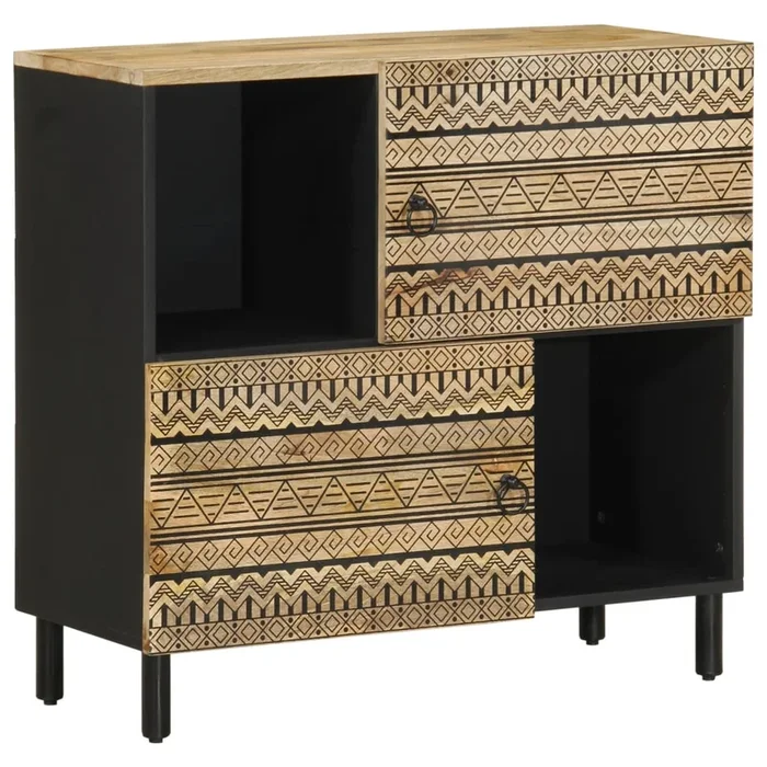 vidaXL Aparador de madera maciza de mango rugosa 80×33,5×75 cm