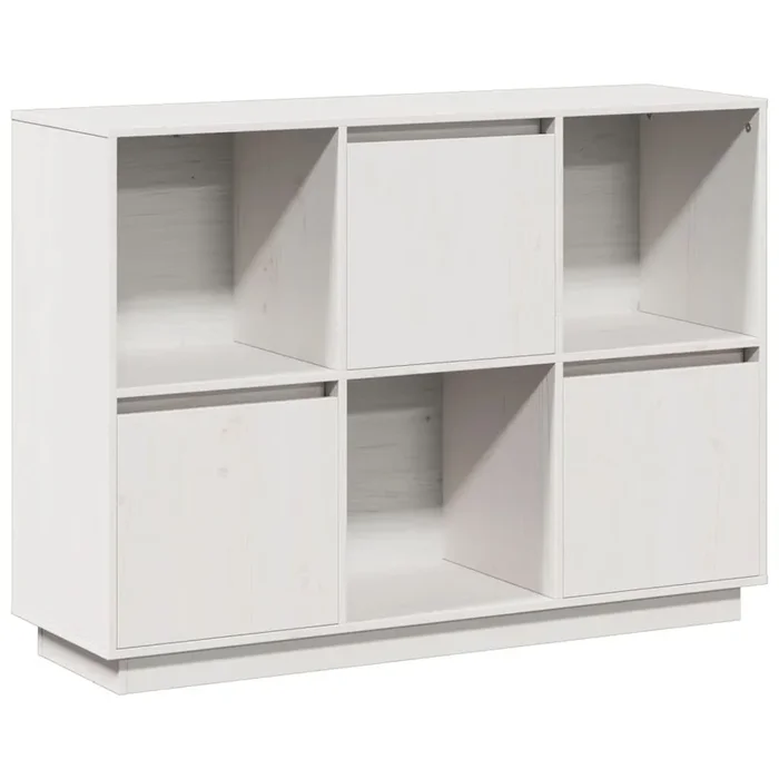 vidaXL Aparador de madera maciza de pino blanco 110,5x35x80 cm