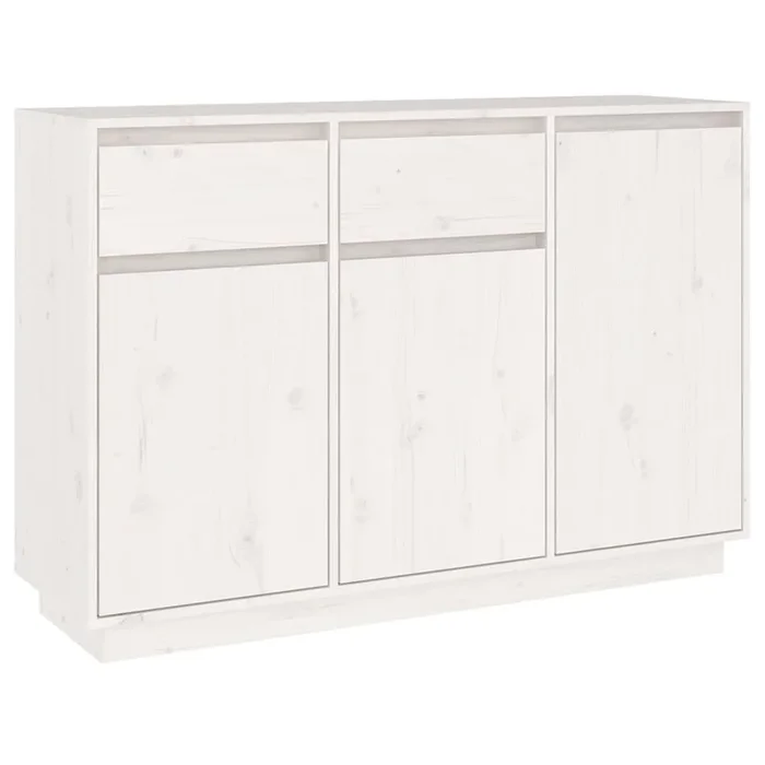 vidaXL Aparador de madera maciza de pino blanco 110x34x75 cm (2)