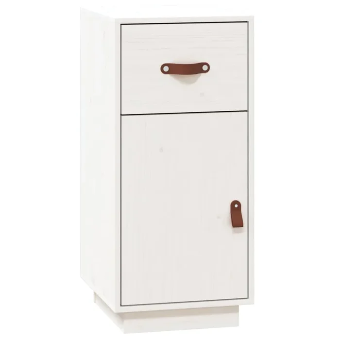 vidaXL Aparador de madera maciza de pino blanco 34x40x75 cm