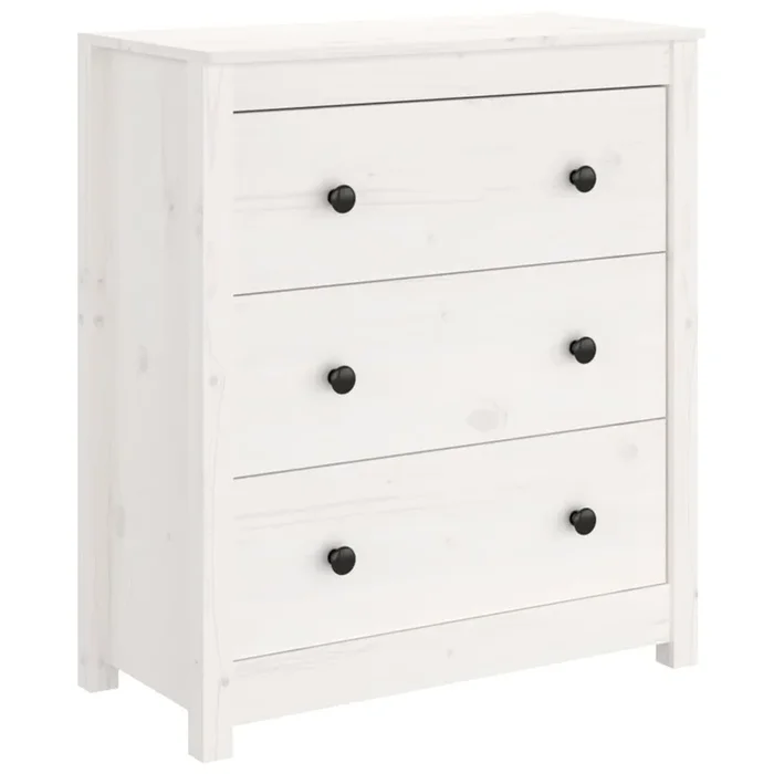 vidaXL Aparador de madera maciza de pino blanco 70x35x80 cm