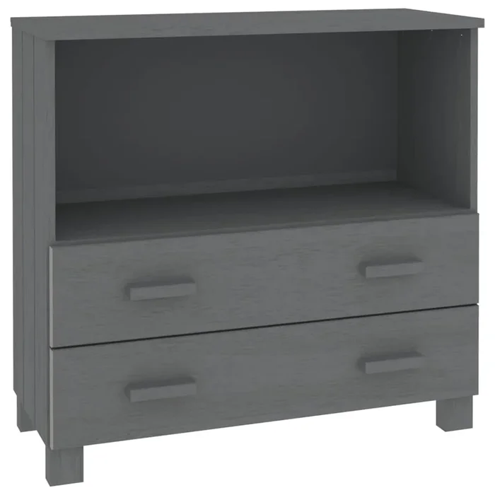 vidaXL Aparador HAMAR madera maciza pino gris oscuro 85x35x80 cm