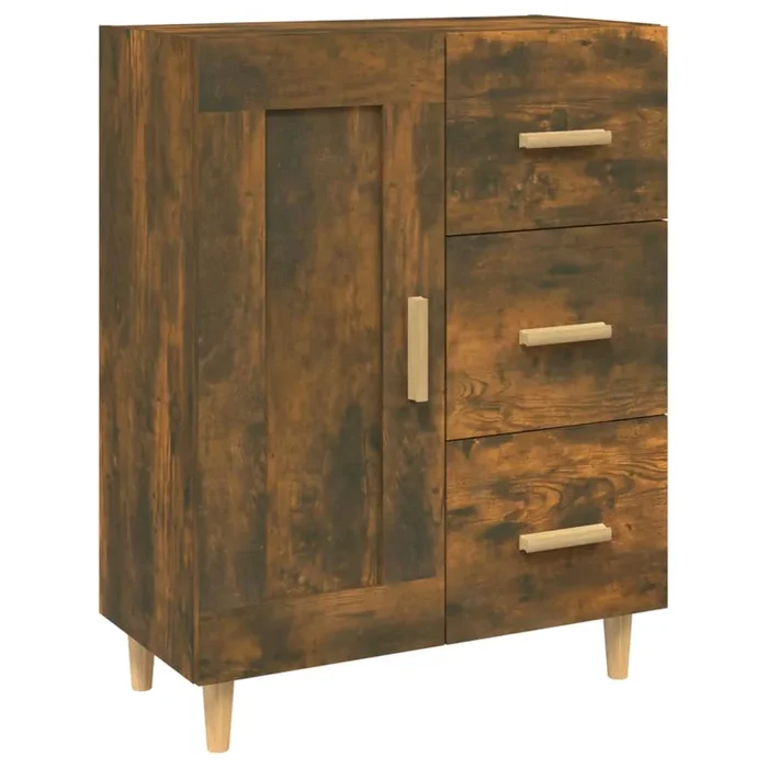vidaXL Aparador madera contrachapada color roble ahumado 69,5x34x90 cm (2)