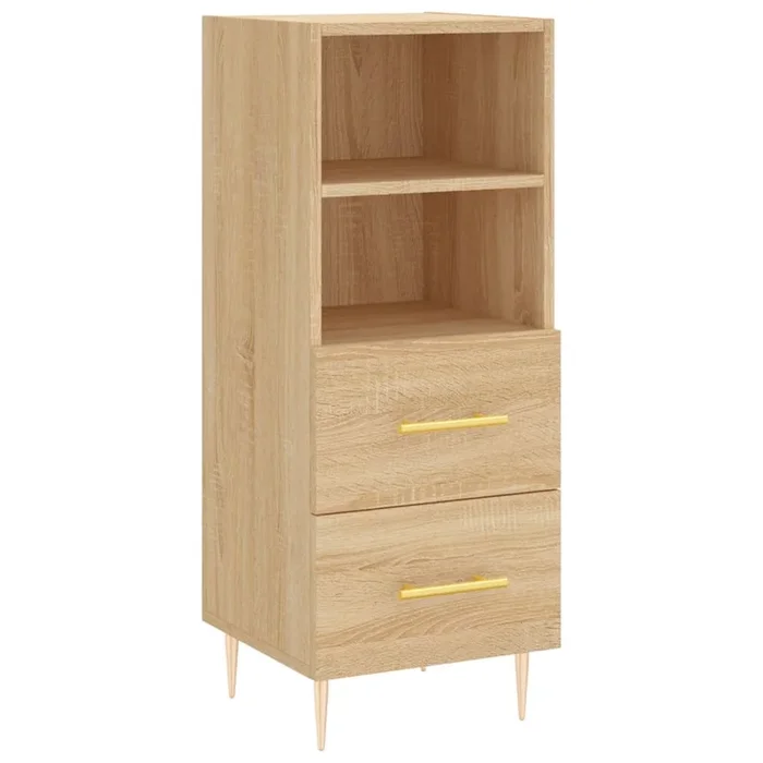 vidaXL Aparador madera contrachapada color roble Sonoma 34,5x34x90 cm (22)
