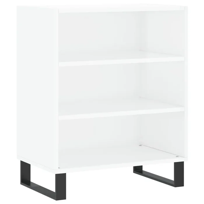 vidaXL Aparador madera de ingeniería blanco brillante 57x35x70 cm (2)