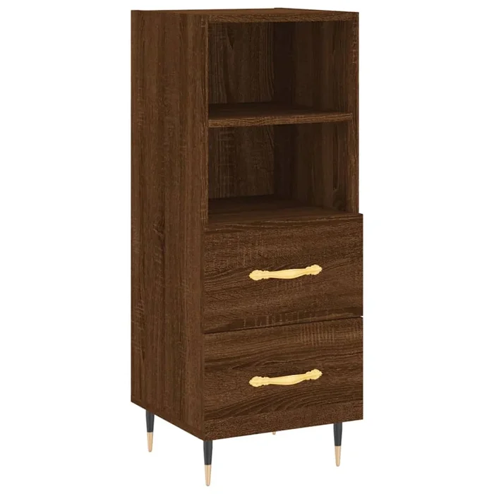 vidaXL Aparador madera de ingeniería marrón roble 34,5x34x90 cm (4)