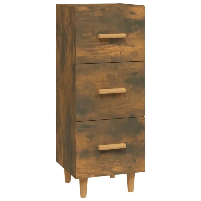 vidaXL Aparador madera de ingeniería roble ahumado 34,5x34x90 cm (21)