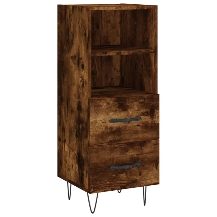 vidaXL Aparador madera de ingeniería roble ahumado 34,5x34x90 cm (25)