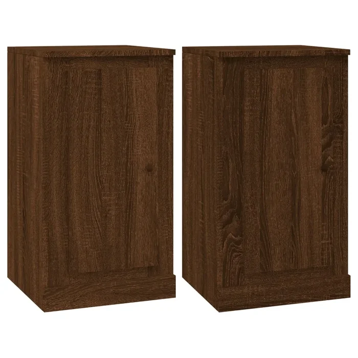 vidaXL Aparadores 2 uds madera color marrón roble 37,5×35,5×67,5 cm