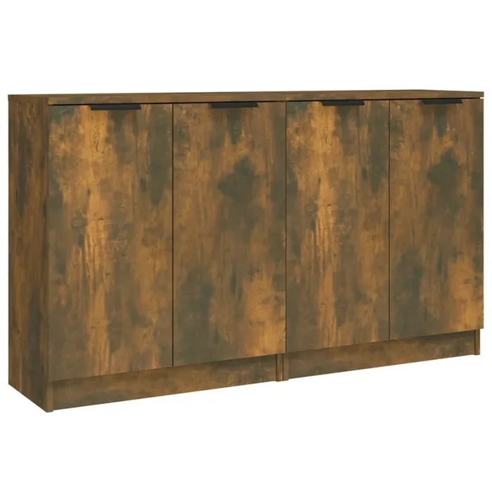 vidaXL Aparadores 2 uds madera contrachapada roble ahumado 60x30x70 cm