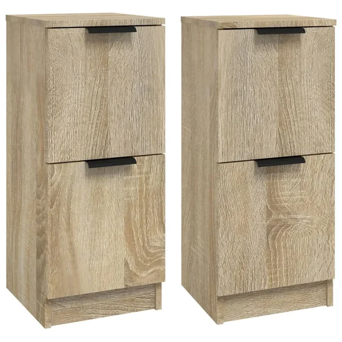 vidaXL Aparadores 2 uds madera contrachapada roble Sonoma 30x30x70 cm