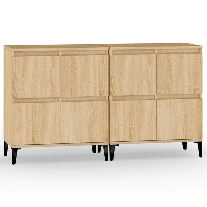 vidaXL Aparadores 2 uds madera contrachapada roble Sonoma 60x35x70 cm