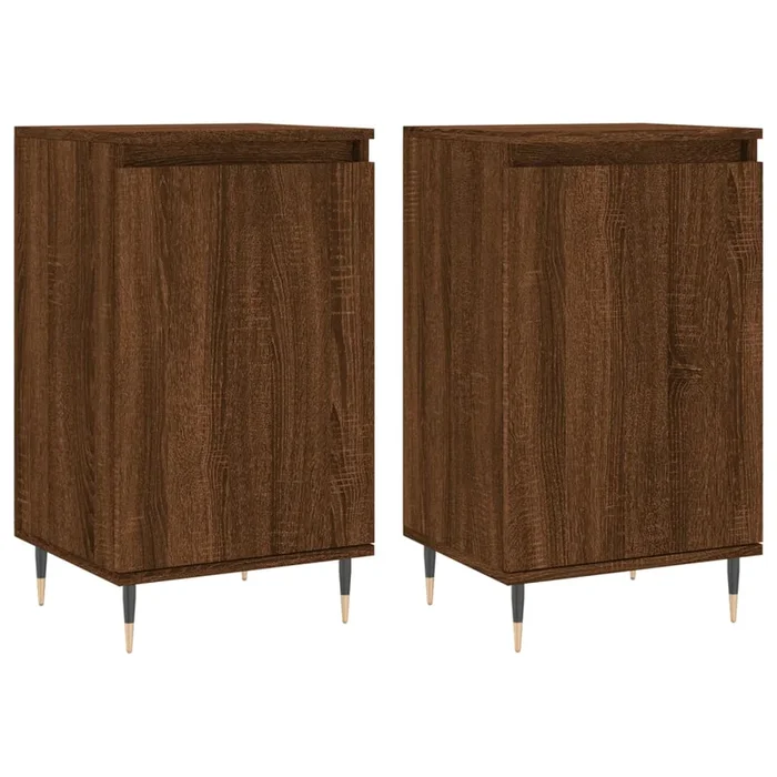 vidaXL Aparadores 2 uds madera de ingeniería marrón roble 40x35x70 cm