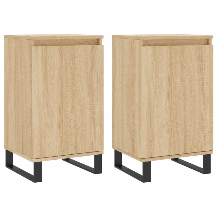 vidaXL Aparadores 2 uds madera de ingeniería roble Sonoma 40x35x70 cm (2)