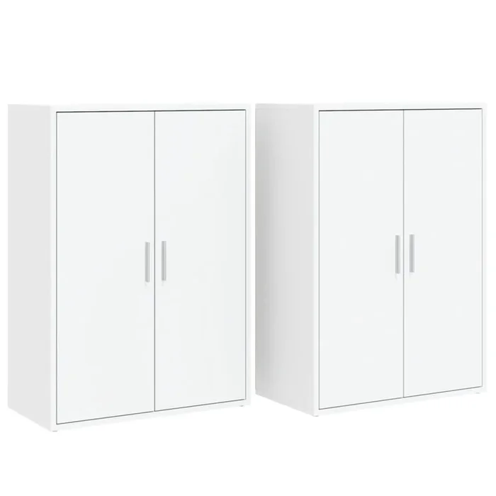vidaXL Aparadores 2 unidades madera de ingeniería blanco 60x31x84 cm (2)