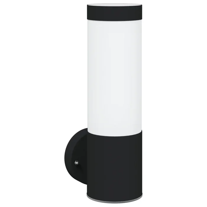 vidaXL Aplique de exterior Negro 12 x 7.5 x 27 cm Acero inoxidable